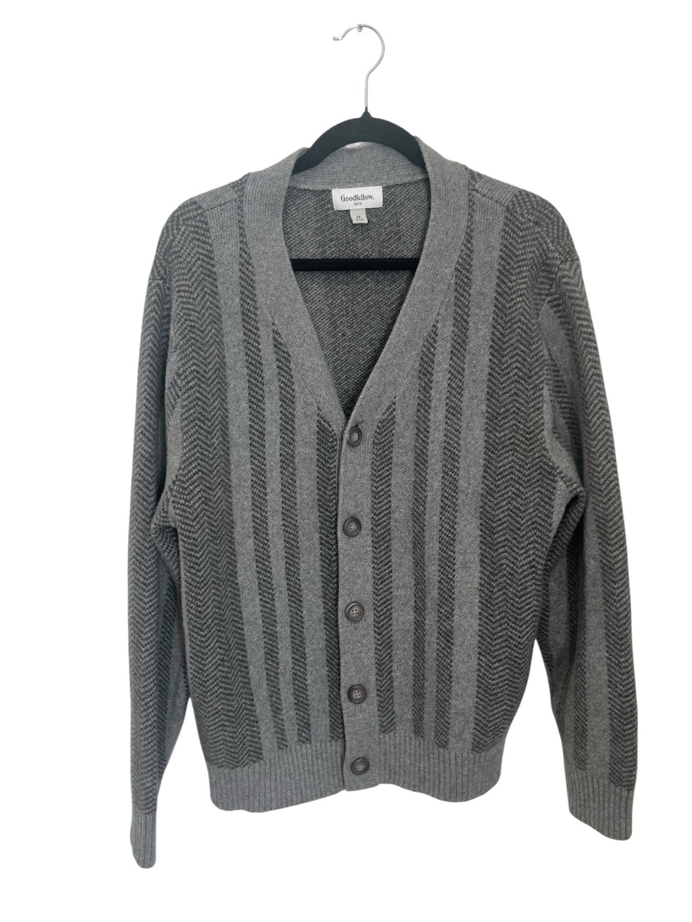 Goodfellow & Co Gray Button-Up V-Neck Men's Sweater Cardigan Sz M
